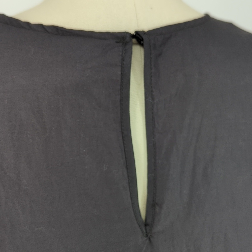 H&M Poplin Puff Sleeve Shift Dress Black 10 cottagecore punk grunge preppy - Picture 4 of 8